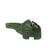Carved Green Jade Elephant Pendant Charm