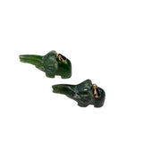 Carved Green Jade Elephant Pendant Charm