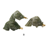 Carved Green Jade Fish Pendant Charms