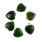 Green Jade Heart Pendants NOS