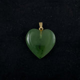 Green Jade  Puffy Heart Pendant 