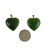 Green Jade Heart Pendant Vintage