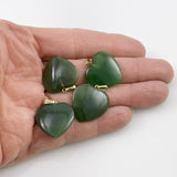 Green Jade Puffy Heart Pendant 