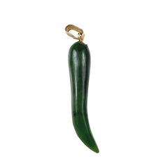 Green Jade Horn Pendants Tusks Lucky Amulets Cornicello