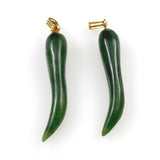Green Jade Horn Pendants Tusks