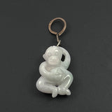 White Jade Carved Monkey Pendant Chinese