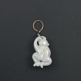 White Jade Carved Monkey Pendant Chinese