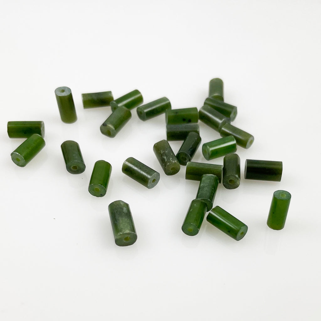 Green Nephrite Jade Tube Beads Vintage – Estate Beads & Jewelry