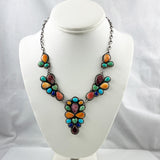 Navajo Multi Gemstone Sterling Necklace Roie Jaque 