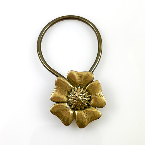 Jeep Collins Brass Flower Key Ring