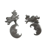 Cow Jumped Over the Moon Pewter Earrings by JJ