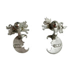Cow Jumped Over the Moon Pewter Earrings by JJ