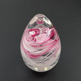 Pink Glass  Paperweight Egg St. Clair