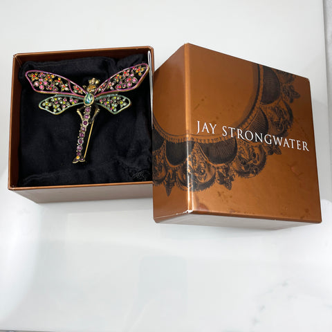 Jay Strongwater Rhinestone Dragonfly Pin Large