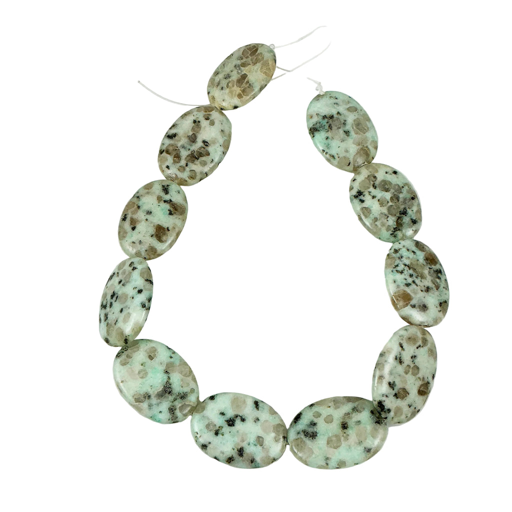 Kiwi Jasper Beads Polished Ovals