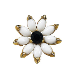 Kramer Floral Rhinestone Brooch Mid-Century