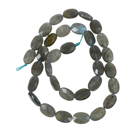Labradorite Faceted Oval Bead Strands Gemstone 12mm
