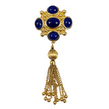 Lapis Tassel  Brooch Vintage