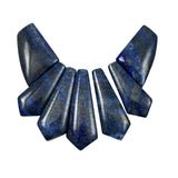 Lapis Lazuli Gemstone Fan Pendants Vintage