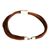 Silpada Modernist Sterling Silver & Brown Leather Choker Necklace