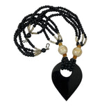 Lee Sands Mosaic Shell & Wood Necklace