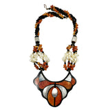 Lee Sands Apple Coral Mosaic Necklace Vintage