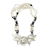 Lee Sands Mother of Pearl Shell Floral Necklace