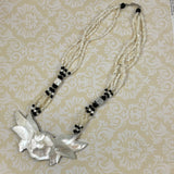 Lee Sands Mother of Pearl Shell Floral Necklace