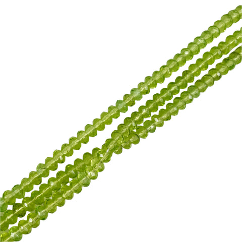 Lime Green Faceted Glass Rondelle Beads