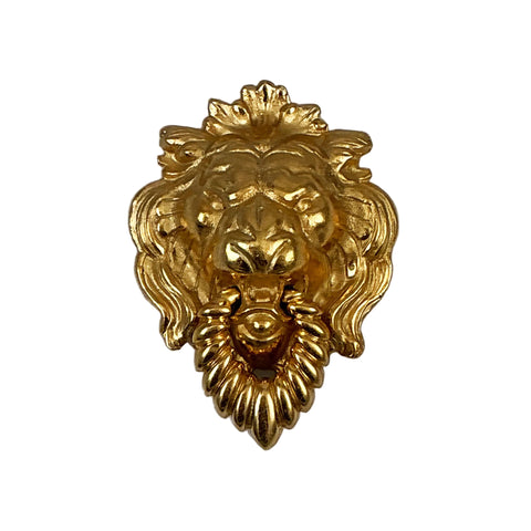 Napier Gold Lion's Head Brooch Large Door Knocker