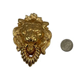 Napier Gold Lion's Head Brooch Large Door Knocker