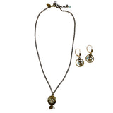 Rhinestone Floral Necklace & Earrings by Liz Paiacios