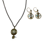 Rhinestone Floral Necklace & Earrings by Liz Palacios