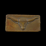 Brass Longhorn Cattle Brooch Vintage