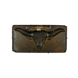 Brass Longhorn Cattle Brooch Vintage