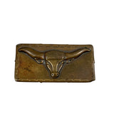 Brass Longhorn Cattle Brooch Vintage