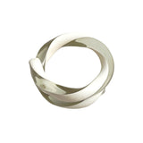 Vintage Clear & White Lucite Twist Bangle Bracelet