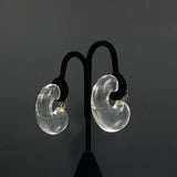 Modern Clear Lucite Hoop Clip On Earrings 1970's