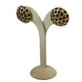 Mardi Gras Rhinestone Earrings Vintage 1950's