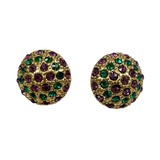 Mardi Gras Rhinestone Earrings Vintage 1950's