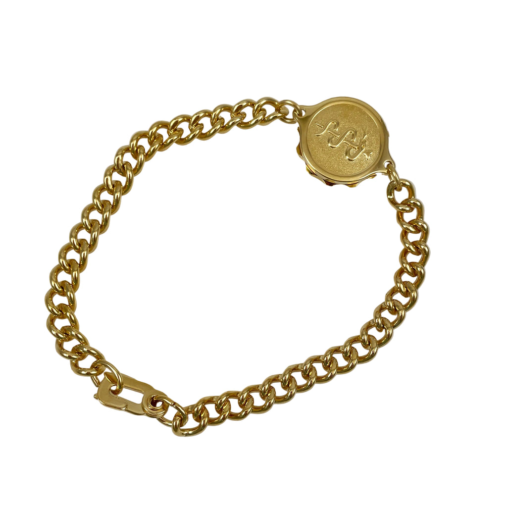 Medical SOS Curb Bracelet Unscrews Gold Plated