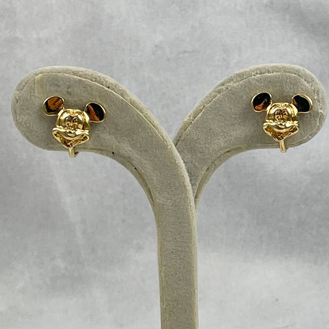 Vintage Mickey Mouse Gold Earrings Clip On