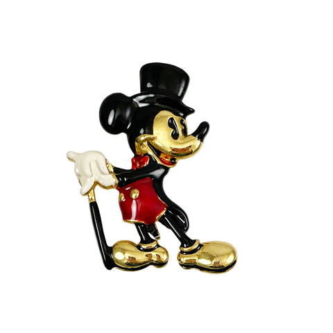Napier Enamel Mickey Mouse Brooch