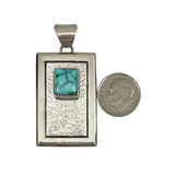 Sterling Silver Turquoise Pendant Signed MIKE