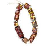 Antique Venetian Millefiori Trade Beads Rust