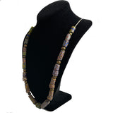 African Millefiori Trade Bead & Brass Necklace Vintage