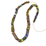 African Millefiori Trade Bead Tubes Necklace Vintage