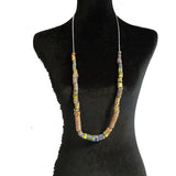 African Millefiori Trade Bead Tubes Necklace Vintage