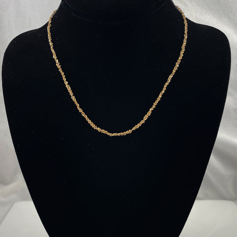 14K Gold Singapore Diamond Cut Chain Necklace
