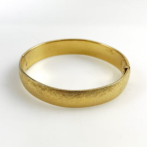 Monet Hinged Gold Bangle Bracelet